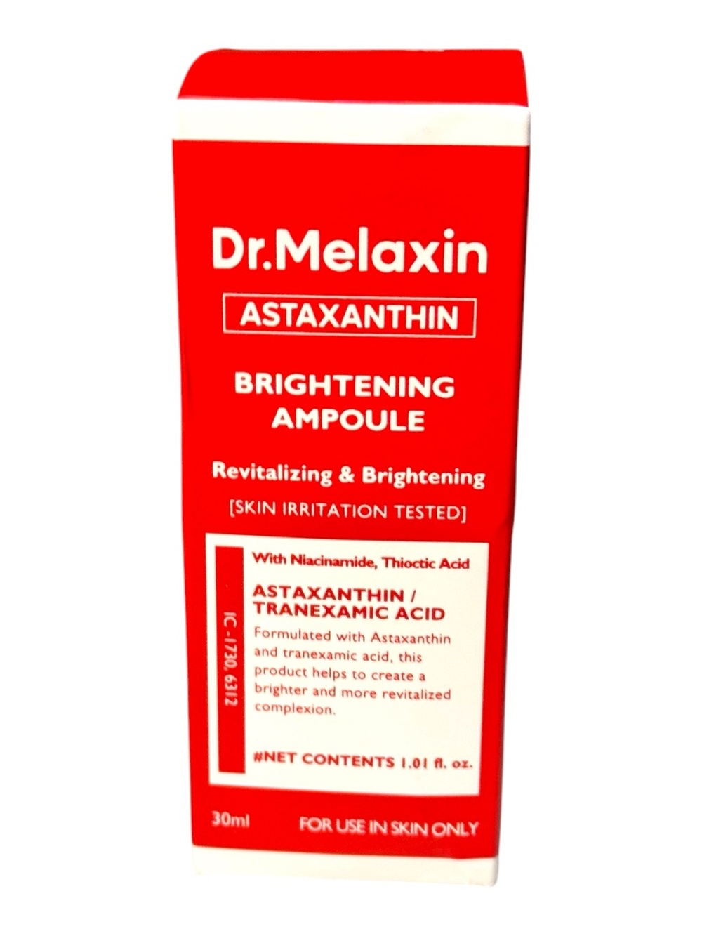 Dr.Melaxin Astaxanthin Extra Whitening Ampoule Serum 1.01 oz New in Box Sealed
